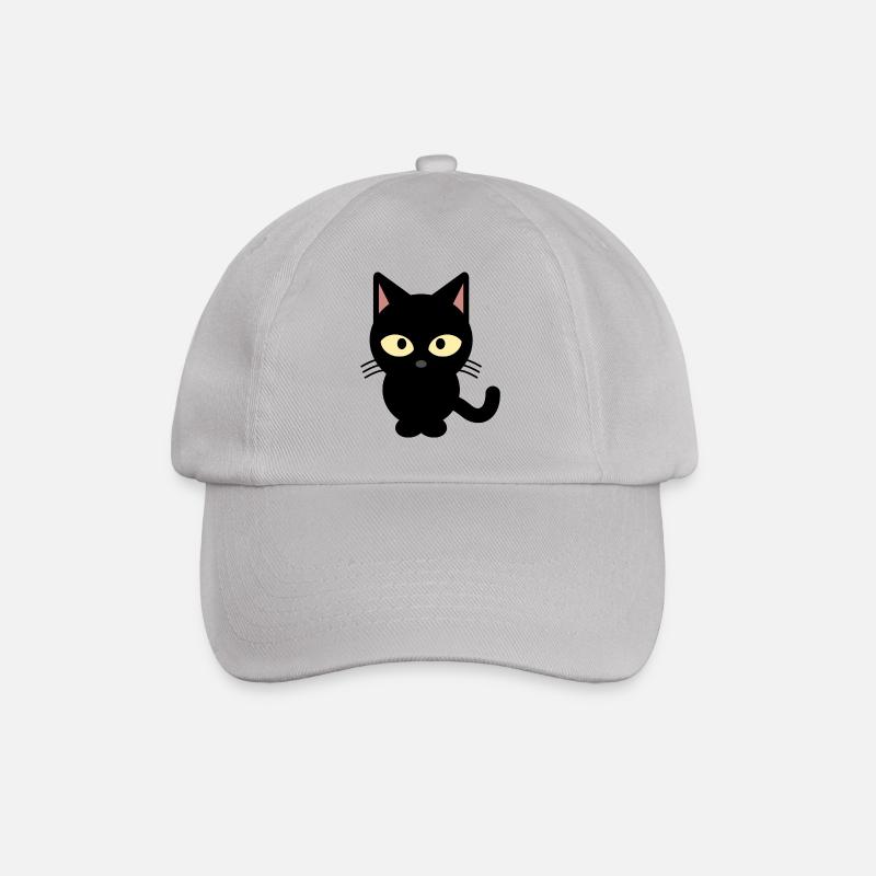 Schwarze Katze - Baseballkappe - Grau