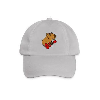 Capybara Playing Guitar Rock Guitarist Cartoon - Baseball Cap - grey - Front