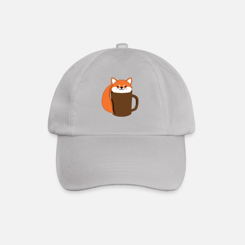 Fuchs - Kaffee - Tase - Comicstyle - Geschenk - Baseballkappe - Grau