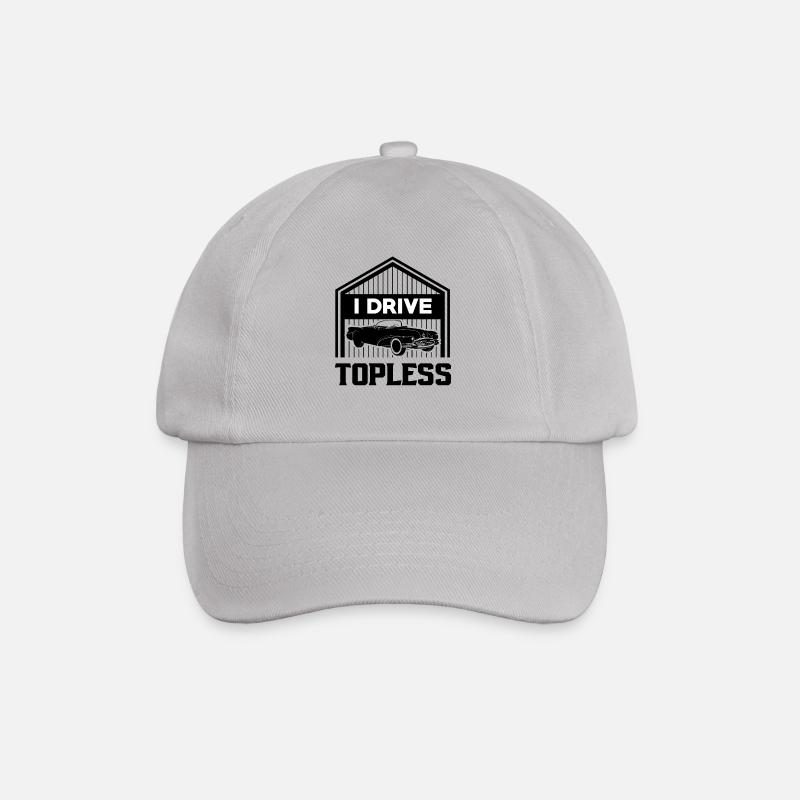 Cabrio ohne Dach Tshirt Geschenk - Baseballkappe - Grau