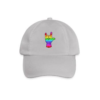 Rainbow Hand Rocking LGBT Pride - Baseballkappe - Grau - Vorne