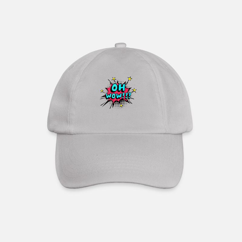 Oh Wow - Bulle de dialogue pop art comique - Casquette classique - bruyère