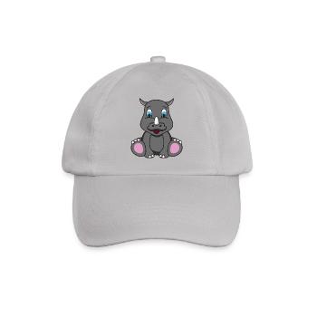 Nashorn Rhinozeros - Baseballkappe - Grau - Vorne