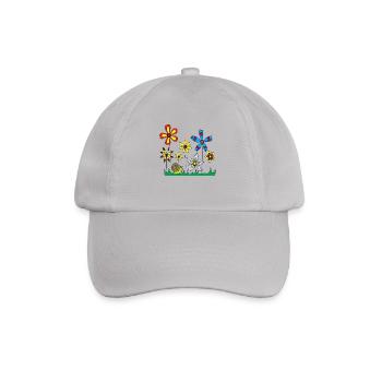 Snail on flower meadow - Baseball Cap - grey - Front