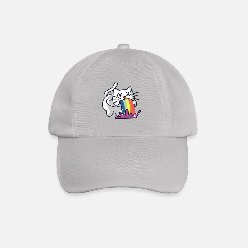 Rainbow cat - Baseball Cap - grey