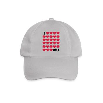 Ich liebe Oma - Baseballkappe - Grau - Vorne