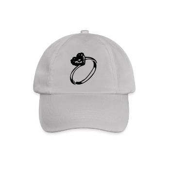 Heart diamond ring - Baseball Cap - grey - Front