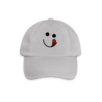 Tongue out - hungry happy face - Baseball Cap - grey - Front