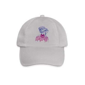 Girl Illustration - Baseball Cap - grey - Front