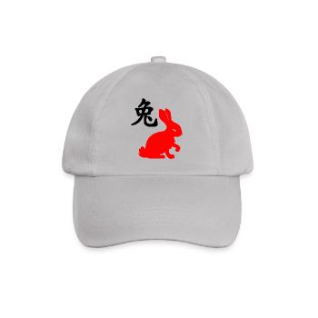 Lapin à caractère chinois avec lapin rouge - Casquette classique - bruyère - Devant