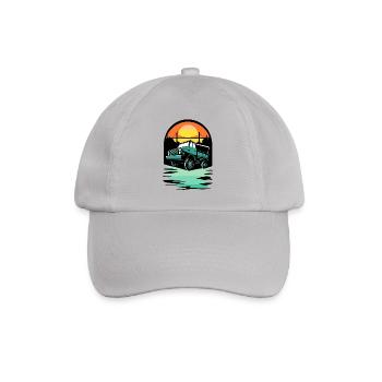 Sunset a bridge and a truck - Baseball Cap - grey - Front