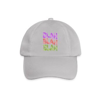 BLAH BLAH BLAH - Buntes Statement - Baseballkappe - Grau - Vorne
