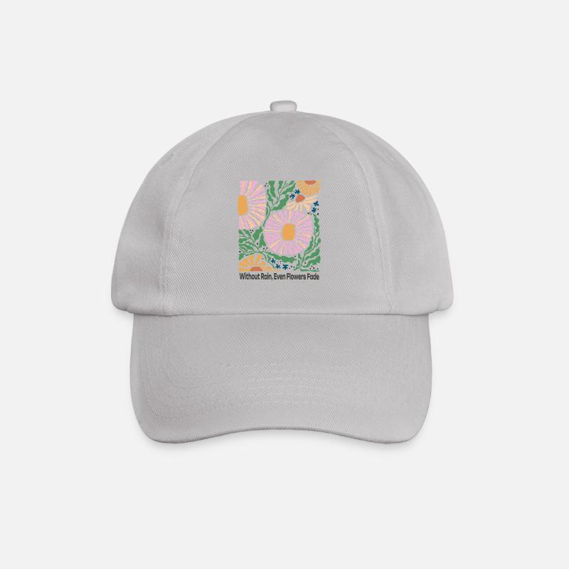 Without Rain Blumen Design Retro Stil - Baseballkappe - Grau