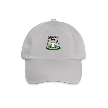 Existential Frog – Funny Brooding Motif - Baseball Cap - grey - Front