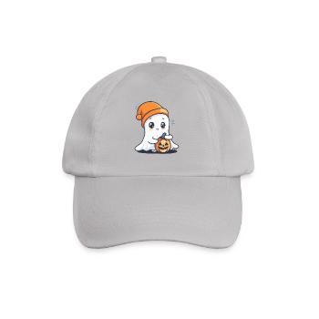 Fantôme mignon avec chapeau et citrouille à la main - Casquette classique - bruyère - Devant