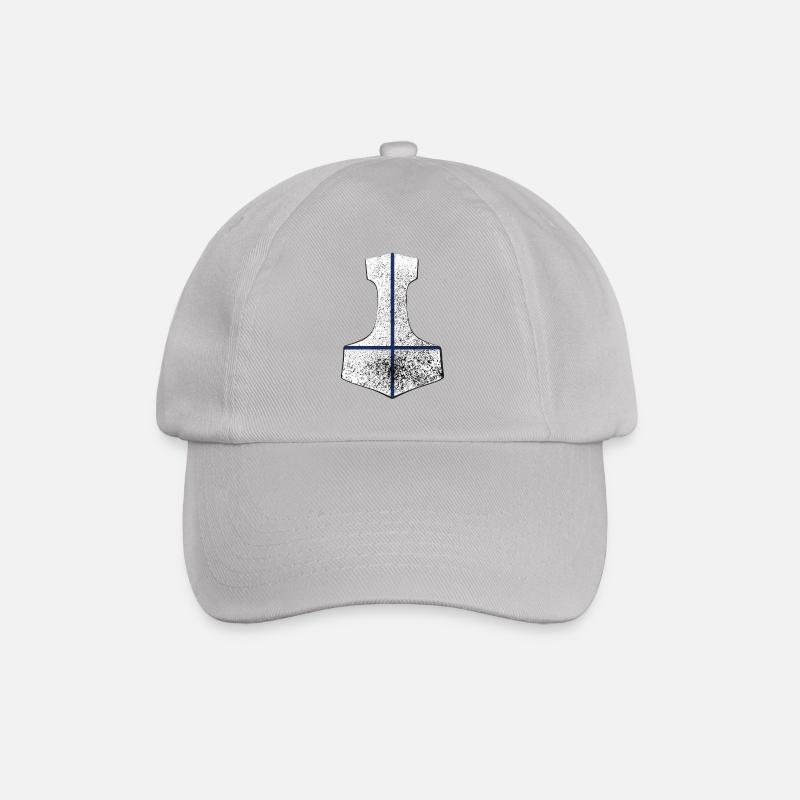 Thorhammer Finnland – Wikinger Nordic Design - Baseballkappe - Grau