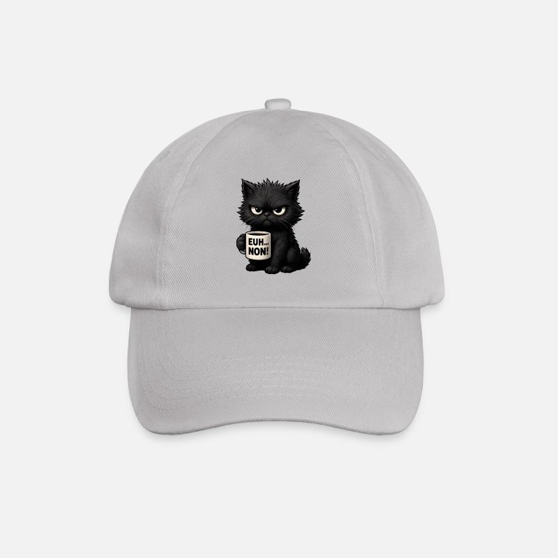 Chat Grognon Drôle Uh Nope Humour Introverti Noir - Baseballkappe - Grau