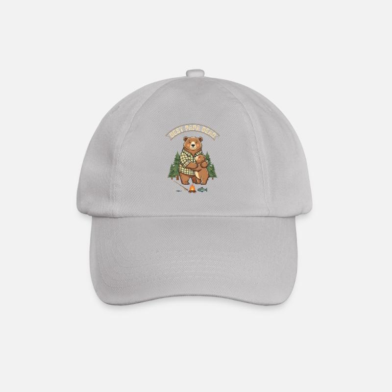 Best Papa Bear – Süßes Bären Papa Geschenk - Baseballkappe - Grau