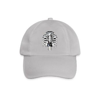 Biomech Ribcage Engine Car Mechanic - Baseball Cap - grey - Front