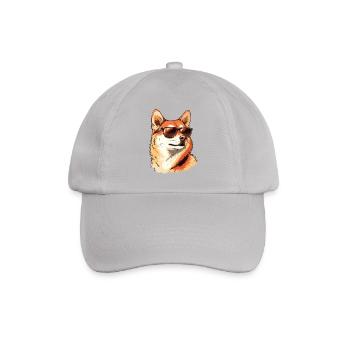 Shiba Inu Sonnenbrille: Chilliger Hund - Baseballkappe - Grau - Vorne