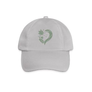 Herz Palme Blumen Ozean Welle - Baseballkappe - Grau - Vorne