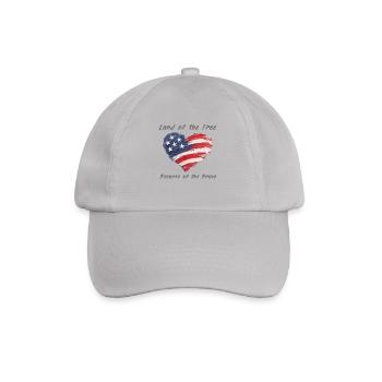 USA Herz - Land of the Free because of the Brave - Baseball Cap - grey - Front