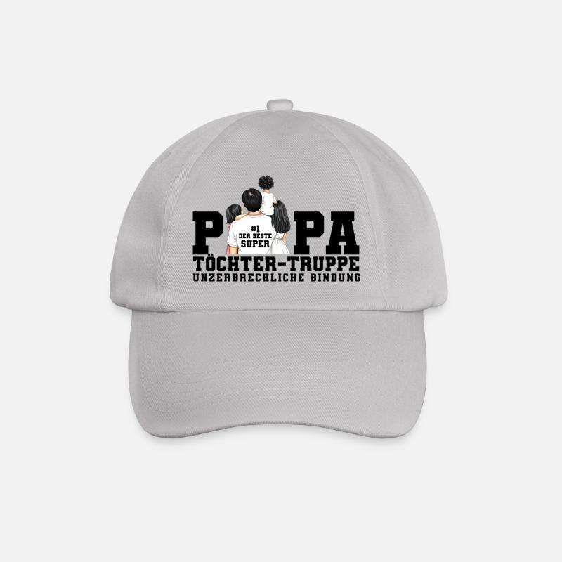 Dad Daughters Troop Illustration - Baseball Cap - grey