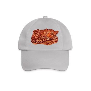 Leopard Motif Sleeping - Baseball Cap - grey - Front