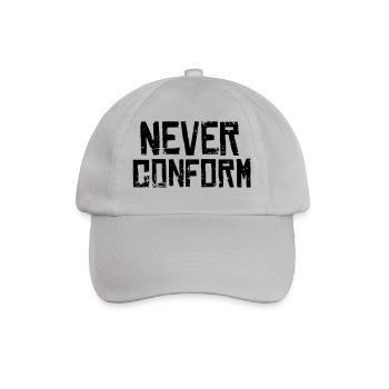Never Conform - Keine Konformität! - Baseballkappe - Grau - Vorne