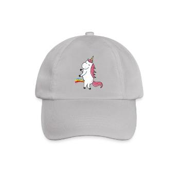 Peeing unicorn rainbow - Baseball Cap - grey - Front