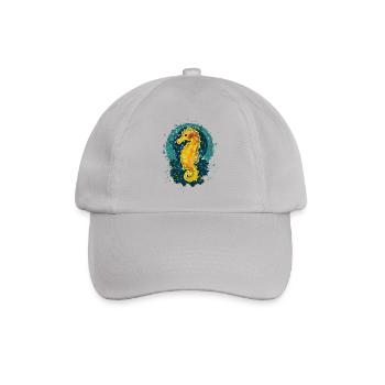 Fröhliches Seepferdchen - Baseballkappe - Grau - Vorne