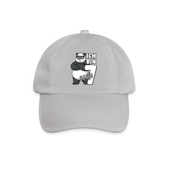 7. Geburtstag Junge 7 Jahre Panda Ich bin coole 7 - Baseballkappe - Grau - Vorne