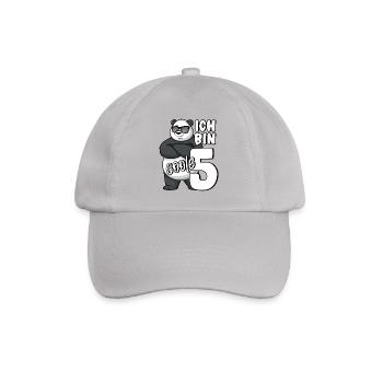 5. Geburtstag Junge 5 Jahre Panda Ich bin coole 5 - Baseballkappe - Grau - Vorne