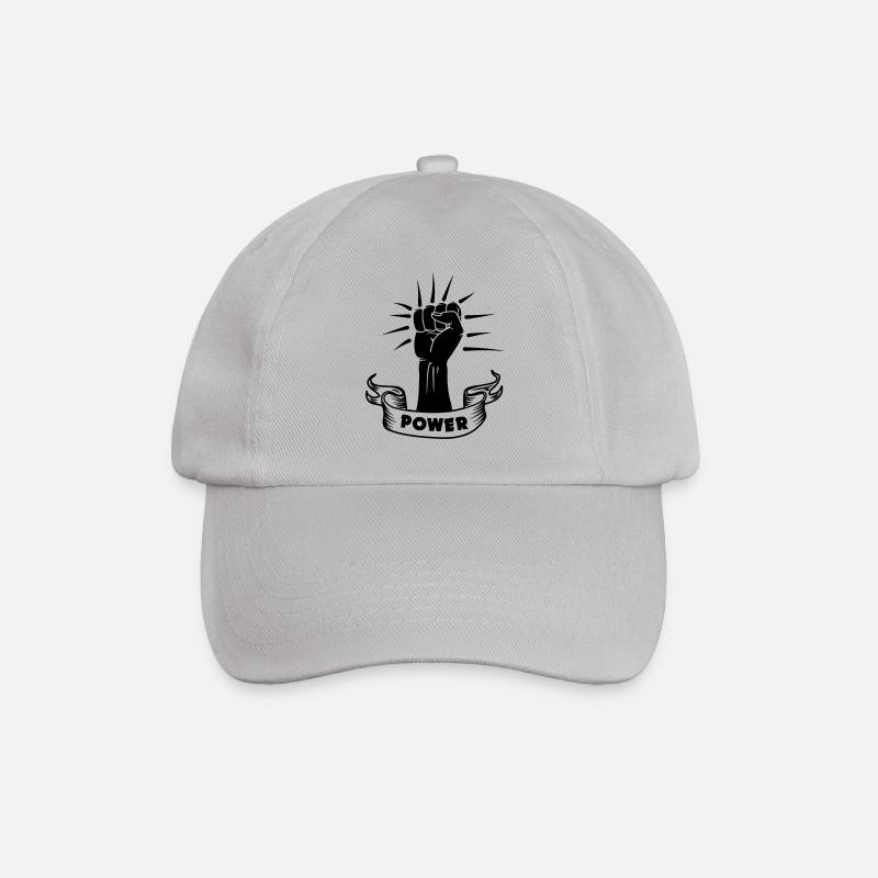 Power schwarze Faust - Baseballkappe - Grau