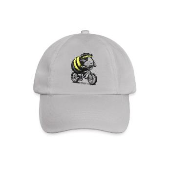 Radfahrendes Meerschweinchen - Baseballkappe - Grau - Vorne