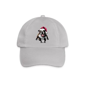 Bouledogue drôle avec chapeau de Père Noël - Casquette classique - bruyère - Devant
