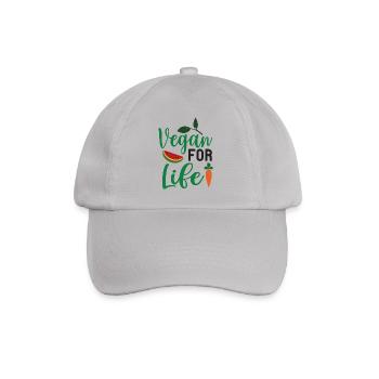 Vegan For Life - Baseball Cap - grey - Front