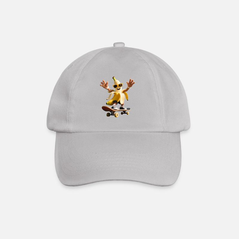 Cool skateboard banana - Baseball Cap - grey