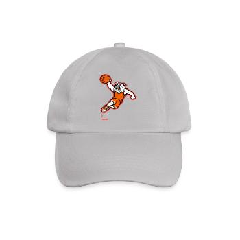 Bulldog Basketball Slam Dunk Mascot - Baseball Cap - grey - Front