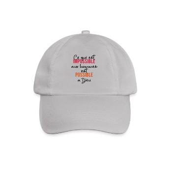 everything is possible to God - Baseball Cap - grey - Front