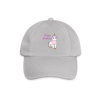 Einhorn 'Happy Birthday' Mädchen Kinder Violetta - Baseballkappe - Grau - Vorne