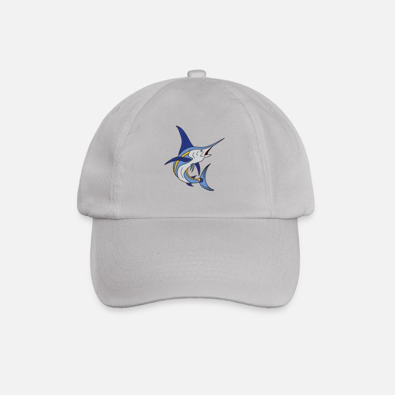 Speerfisch Schwertfisch Marlin Hochseeangeln - Baseballkappe - Grau
