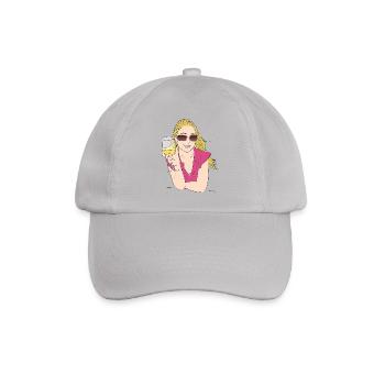 Wine Wine Bottle Glass Bottle Barrels Glasses63 - Baseball Cap - grey - Front
