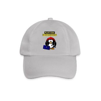 Platz da ich bin Handwerker - lustiger Pinguin - Baseballkappe - Grau - Vorne