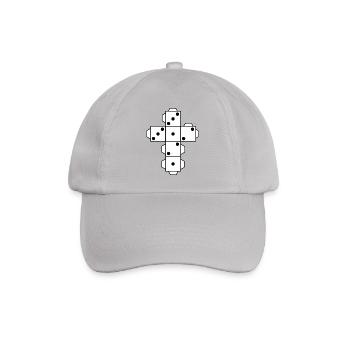 Dice Dice white dots eye fold folding cut - Baseball Cap - grey - Front