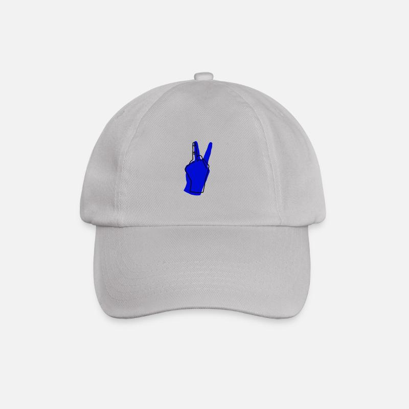 peace blue - Baseball Cap - grey