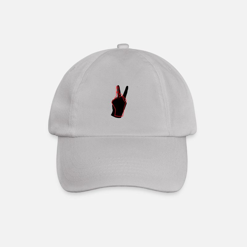peace red - Baseballkappe - Grau