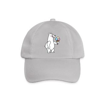 Eisbär Eiskrem Eiscreme Kugeleis Winter - Baseballkappe - Grau - Vorne