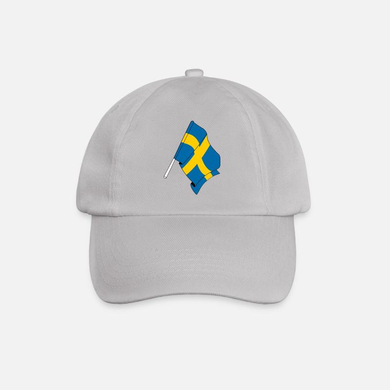 Flagge: Schweden - Baseballkappe - Grau