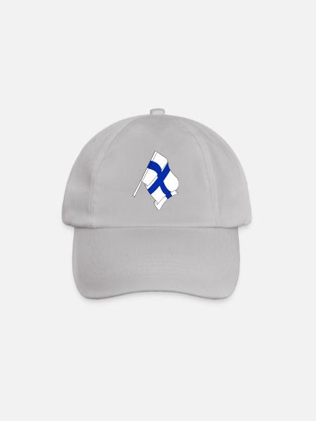 Flagge von Finnland - Baseballkappe - Grau